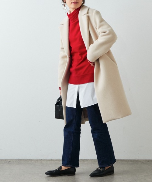 OUVRAGE CLASSE（ウヴラージュクラス）の「ハイネック脇スリットプルオーバー（ニット/セーター・レディース・チャコールグレー/ラベンダー/グリーン/レッド・FREE）」の16枚目の写真