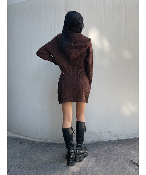 ENVYM(アンビー)の「ケーブルラップミニSK(スカート・レディース・ブラウン/ブラック・FREE)」の16枚目の写真