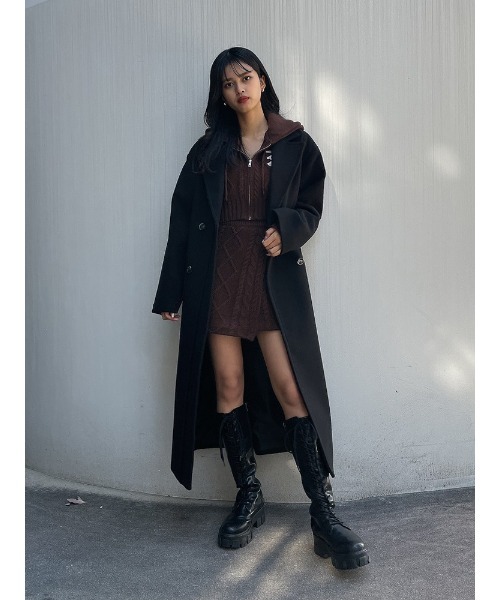 ENVYM(アンビー)の「ケーブルラップミニSK(スカート・レディース・ブラウン/ブラック・FREE)」の6枚目の写真