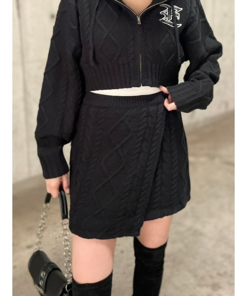 ENVYM(アンビー)の「ケーブルラップミニSK(スカート・レディース・ブラウン/ブラック・FREE)」の10枚目の写真