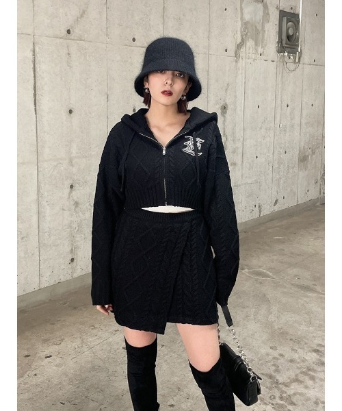 ENVYM(アンビー)の「ケーブルラップミニSK(スカート・レディース・ブラウン/ブラック・FREE)」の21枚目の写真