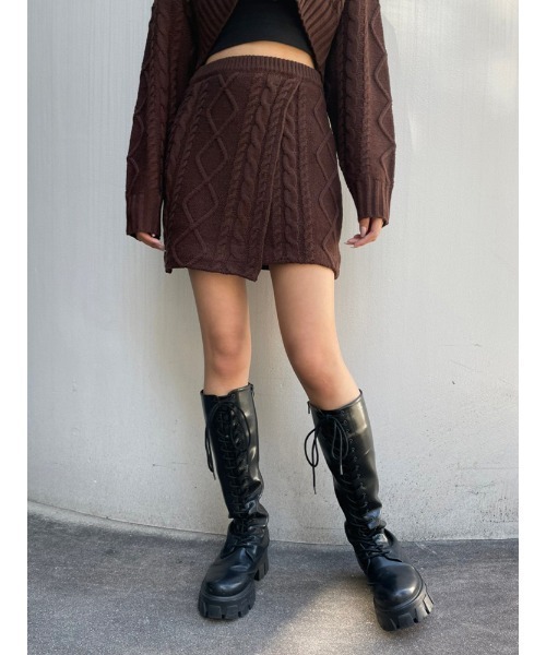 ENVYM(アンビー)の「ケーブルラップミニSK(スカート・レディース・ブラウン/ブラック・FREE)」の15枚目の写真