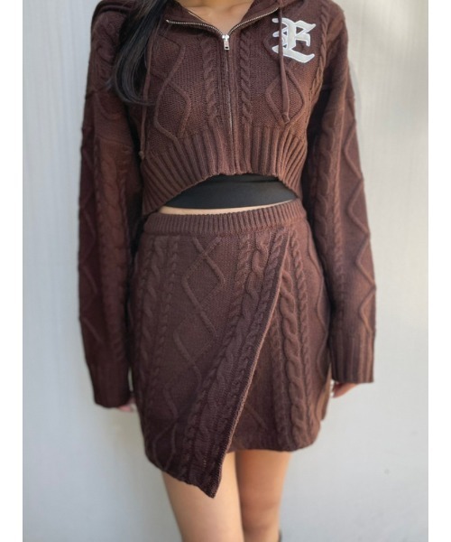 ENVYM(アンビー)の「ケーブルラップミニSK(スカート・レディース・ブラウン/ブラック・FREE)」の8枚目の写真