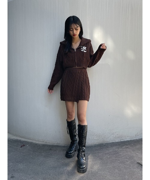 ENVYM(アンビー)の「ケーブルラップミニSK(スカート・レディース・ブラウン/ブラック・FREE)」の19枚目の写真