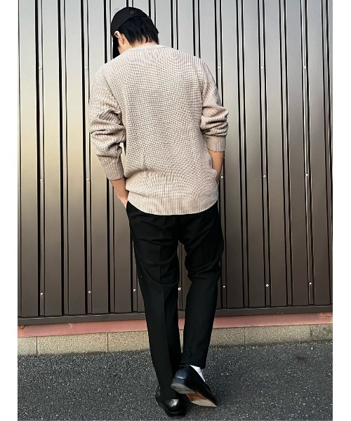 Right-on(ライトオン)の「畦編みクルーネック(ニット/セーター・メンズ・ブラック/ベージュ/オフホワイト・M/XL/L)」の5枚目の写真