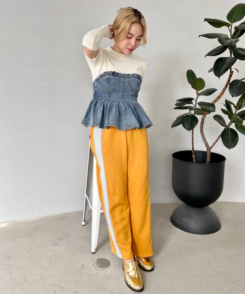 SANSeLF(サンセルフ)の「アームウォーマー付きハーフスリーブニット【SANSeLF】sanw23a004(ニット/セーター・レディース・グリーン/ピンク/ホワイト/レッド/ブラック・FREE)」の9枚目の写真