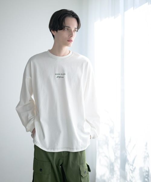 EDDEN ELLEN(エデンエレン)の「【EDDEN ELLEN】ヘビーウェイトシンプルロゴロンT(Tシャツ/カットソー・メンズ・ブルー/ブラック/カーキ/オレンジ/ホワイト・X-SMALL/SMALL/MEDIUM/LARGE)」の2枚目の写真