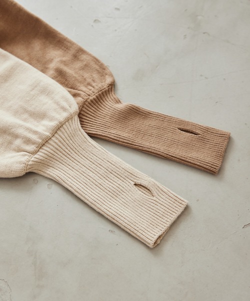 idem(イデム)の「arm warmers knit onepiece/アームウォーマ―ニットワンピース【Sサイズ展開あり】(ワンピース・レディース・アイボリー/モカ・FREE/SMALL)」の6枚目の写真