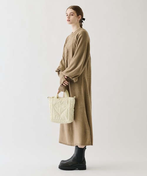 idem(イデム)の「arm warmers knit onepiece/アームウォーマ―ニットワンピース【Sサイズ展開あり】(ワンピース・レディース・アイボリー/モカ・FREE/SMALL)」の15枚目の写真