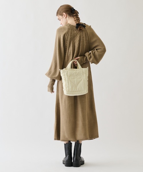 idem(イデム)の「arm warmers knit onepiece/アームウォーマ―ニットワンピース【Sサイズ展開あり】(ワンピース・レディース・アイボリー/モカ・FREE/SMALL)」の16枚目の写真