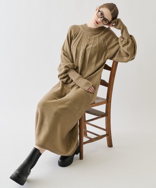 idem(イデム)の「arm warmers knit onepiece/アームウォーマ―ニットワンピース【Sサイズ展開あり】(ワンピース・レディース・アイボリー/モカ・FREE/SMALL)」の19枚目の写真