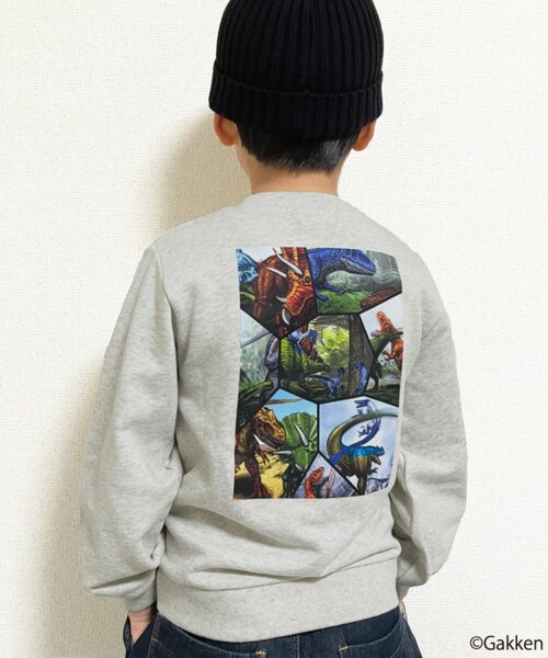 SHOO・LA・RUE(シューラルー)の「◆【最強王図鑑×SHOO・LA・RUE】バックプリントスウェット(スウェット・キッズ・グレー/ライトベージュ/ブラック・13/14/12/11)」の7枚目の写真
