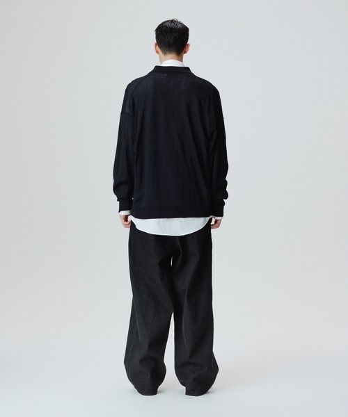 ADAM ET ROPE'（アダムエロペ）の「アセテートコットン 衿付き オーバーカーディガン/サステナブル（カーディガン/ボレロ・メンズ・ブラック/パープル・M/L）」の11枚目の写真