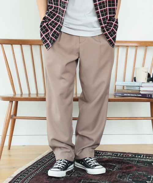 BEAMS+ビームスプラス タックテーパードスラックス毛混Ｍサイズ　ネイビー紺色 BEAMS PLUS / デニム 5ポケット テーパード パンツ（デニム