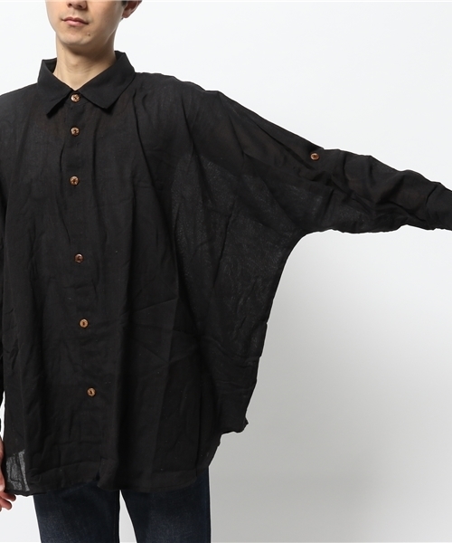 チャイハネ(チャイハネ)の「【チャイハネ】yul ネパールコットンドルマンスリーブシャツ(シャツ/ブラウス・メンズ・オフホワイト/ブラック/カーキ/ネイビー/ブラウン/グリーン系その他/キャメル/ターコイズブルー/ブルー・FREE)」の13枚目の写真