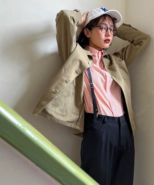 Le temps riche(ルタンリッシュ)の「ラウンドカラーストライプシャツ <Le temps riche>(シャツ/ブラウス・レディース・オレンジ系/ネイビー系・LL/M/L/S)」の17枚目の写真