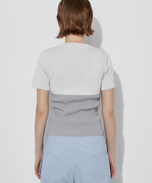 CITY TOKYO（シティトウキョウ）の「【手洗い可】【防菌防臭機能】バイカラーリブニットトップス（ニット/セーター・レディース・ベージュ/ネイビー/ライトグレー・FREE）」の10枚目の写真