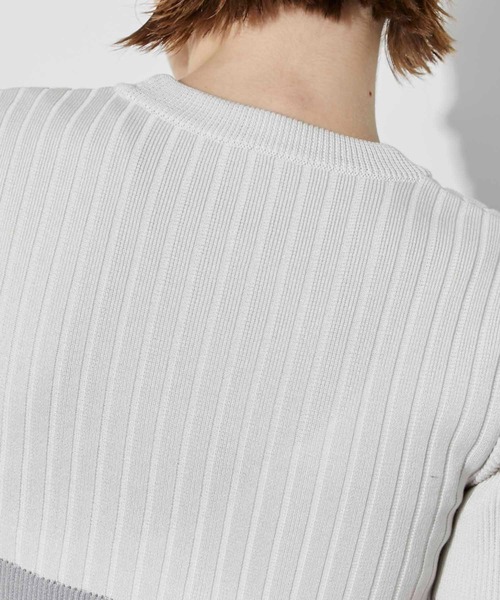 CITY TOKYO（シティトウキョウ）の「【手洗い可】【防菌防臭機能】バイカラーリブニットトップス（ニット/セーター・レディース・ベージュ/ネイビー/ライトグレー・FREE）」の12枚目の写真