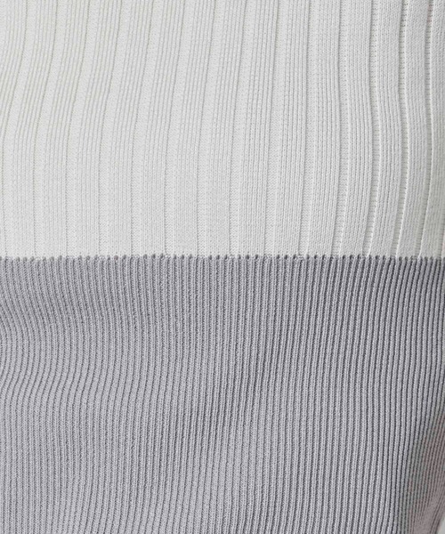 CITY TOKYO（シティトウキョウ）の「【手洗い可】【防菌防臭機能】バイカラーリブニットトップス（ニット/セーター・レディース・ベージュ/ネイビー/ライトグレー・FREE）」の13枚目の写真