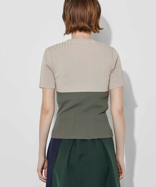 CITY TOKYO（シティトウキョウ）の「【手洗い可】【防菌防臭機能】バイカラーリブニットトップス（ニット/セーター・レディース・ベージュ/ネイビー/ライトグレー・FREE）」の20枚目の写真