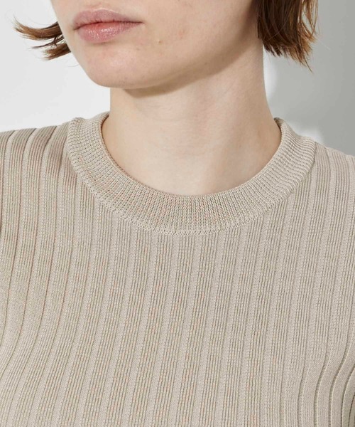 CITY TOKYO（シティトウキョウ）の「【手洗い可】【防菌防臭機能】バイカラーリブニットトップス（ニット/セーター・レディース・ベージュ/ネイビー/ライトグレー・FREE）」の21枚目の写真