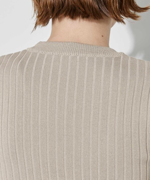 CITY TOKYO（シティトウキョウ）の「【手洗い可】【防菌防臭機能】バイカラーリブニットトップス（ニット/セーター・レディース・ベージュ/ネイビー/ライトグレー・FREE）」の22枚目の写真