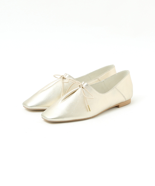 PICHE ABAHOUSE（ピシェ アバハウス）の「レースアップ ソフトバブーシュ（ドレスシューズ・レディース・ブラック/ホワイト/レモンイエロー/シャンパン/キャメル・36/37/35/38/39/34）」の5枚目の写真