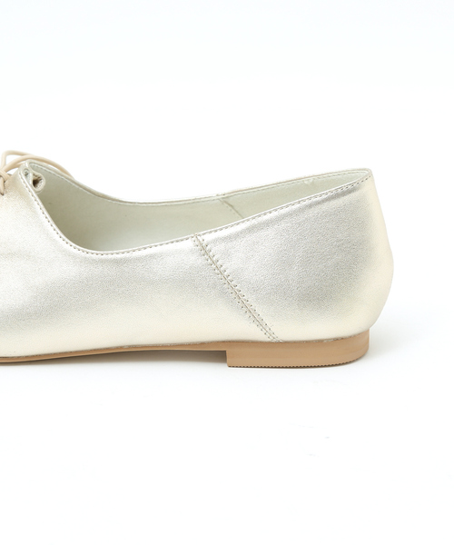 PICHE ABAHOUSE（ピシェ アバハウス）の「レースアップ ソフトバブーシュ（ドレスシューズ・レディース・ブラック/ホワイト/レモンイエロー/シャンパン/キャメル・36/37/35/38/39/34）」の14枚目の写真