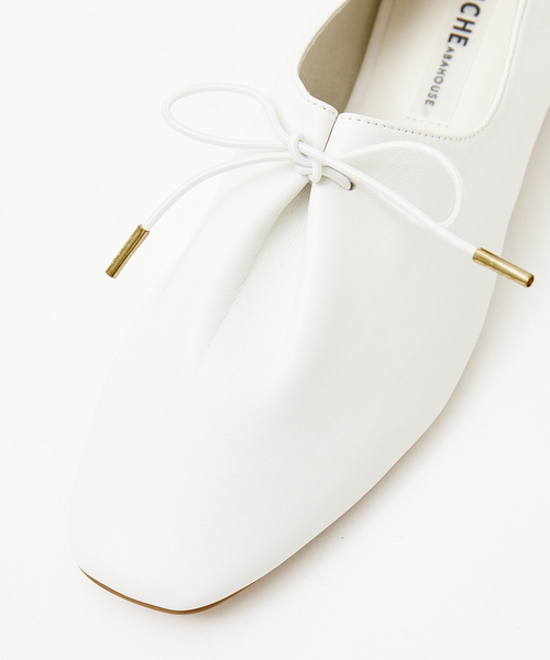 PICHE ABAHOUSE（ピシェ アバハウス）の「レースアップ ソフトバブーシュ（ドレスシューズ・レディース・ブラック/ホワイト/レモンイエロー/シャンパン/キャメル・36/37/35/38/39/34）」の18枚目の写真