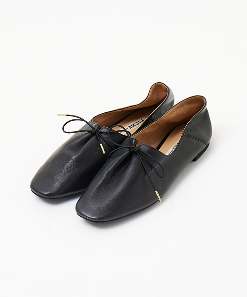 PICHE ABAHOUSE（ピシェ アバハウス）の「レースアップ ソフトバブーシュ（ドレスシューズ・レディース・ブラック/ホワイト/レモンイエロー/シャンパン/キャメル・36/37/35/38/39/34）」の22枚目の写真