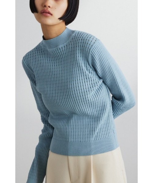 STYLEMIXER（スタイルミキサー）の「アイレットパターンニットトップ（ニット/セーター・レディース・ライトベージュ/サックスブルー/ブラック・FREE）」の3枚目の写真