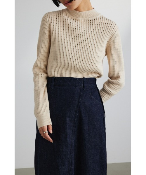 STYLEMIXER（スタイルミキサー）の「アイレットパターンニットトップ（ニット/セーター・レディース・ライトベージュ/サックスブルー/ブラック・FREE）」の18枚目の写真