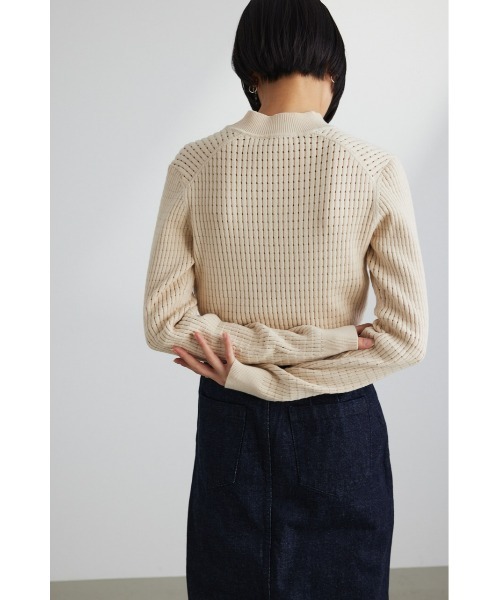 STYLEMIXER（スタイルミキサー）の「アイレットパターンニットトップ（ニット/セーター・レディース・ライトベージュ/サックスブルー/ブラック・FREE）」の11枚目の写真