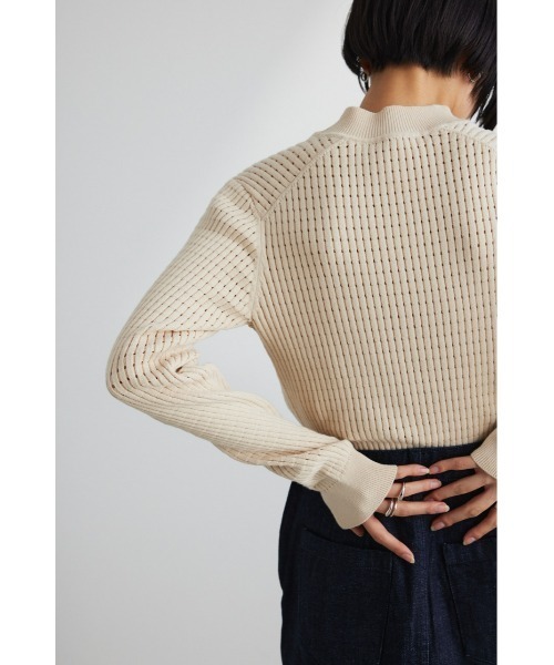 STYLEMIXER（スタイルミキサー）の「アイレットパターンニットトップ（ニット/セーター・レディース・ライトベージュ/サックスブルー/ブラック・FREE）」の21枚目の写真