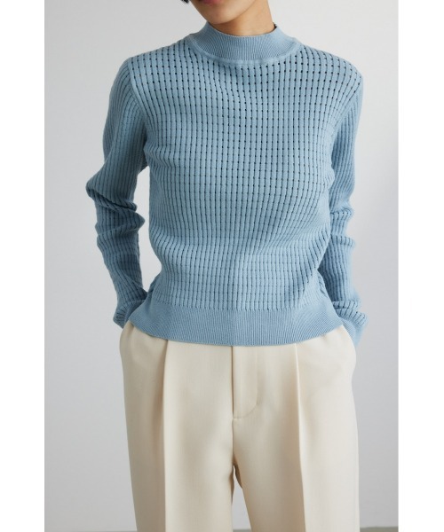 STYLEMIXER（スタイルミキサー）の「アイレットパターンニットトップ（ニット/セーター・レディース・ライトベージュ/サックスブルー/ブラック・FREE）」の9枚目の写真