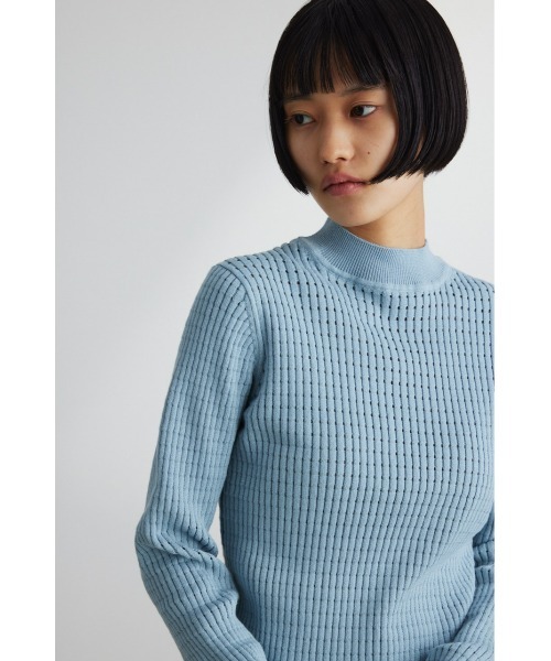 STYLEMIXER（スタイルミキサー）の「アイレットパターンニットトップ（ニット/セーター・レディース・ライトベージュ/サックスブルー/ブラック・FREE）」の19枚目の写真