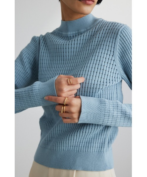 STYLEMIXER（スタイルミキサー）の「アイレットパターンニットトップ（ニット/セーター・レディース・ライトベージュ/サックスブルー/ブラック・FREE）」の22枚目の写真