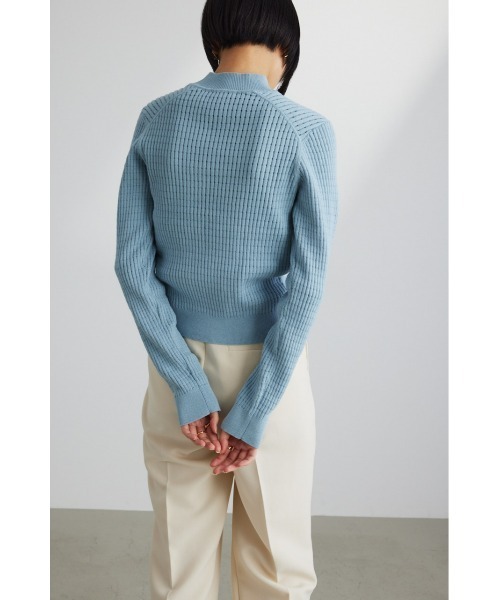 STYLEMIXER（スタイルミキサー）の「アイレットパターンニットトップ（ニット/セーター・レディース・ライトベージュ/サックスブルー/ブラック・FREE）」の6枚目の写真