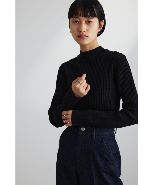 STYLEMIXER（スタイルミキサー）の「アイレットパターンニットトップ（ニット/セーター・レディース・ライトベージュ/サックスブルー/ブラック・FREE）」の7枚目の写真
