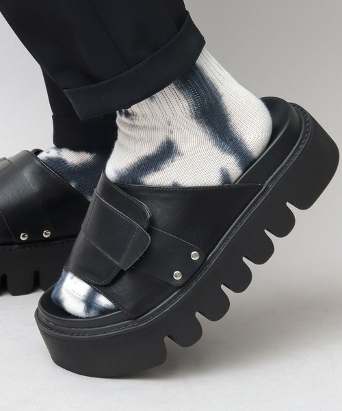 glabella（グラベラ）の「超厚底 バンド スライドサンダル / ウェーブ