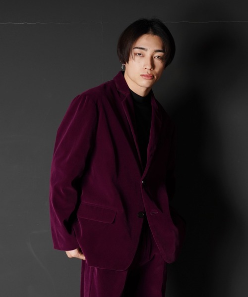 G.O.C（ジーオーシー）の「オーバーサイズベルベットテーラードJK（テーラードジャケット・メンズ・パープル/ブラック・MEDIUM/LARGE）」の17枚目の写真