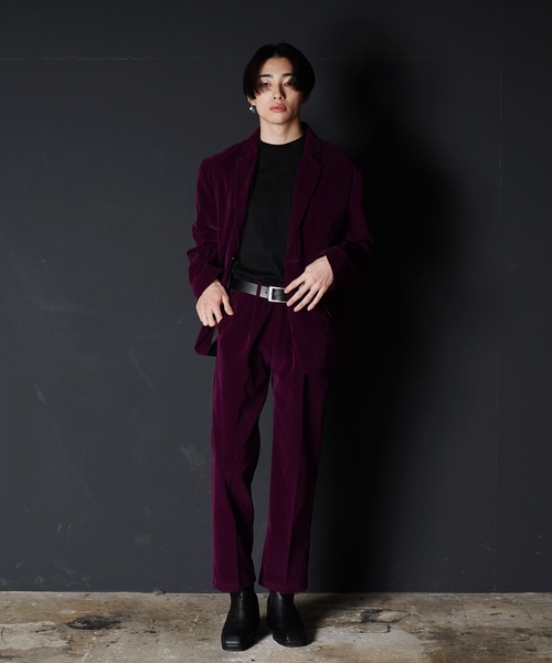 G.O.C（ジーオーシー）の「オーバーサイズベルベットテーラードJK（テーラードジャケット・メンズ・パープル/ブラック・MEDIUM/LARGE）」の12枚目の写真