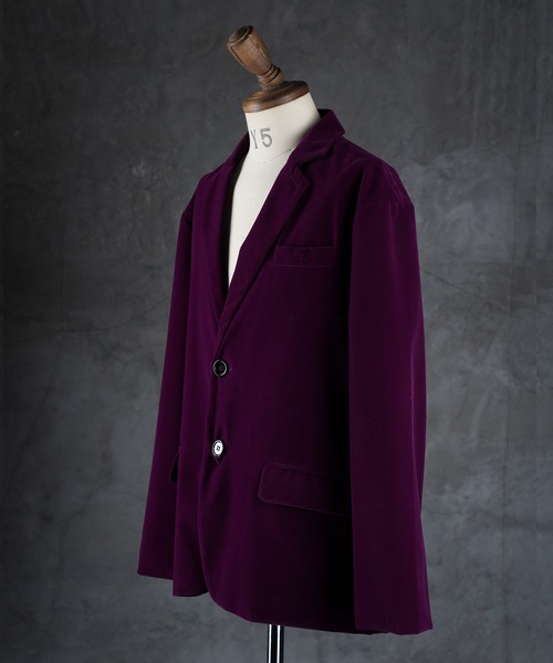 G.O.C（ジーオーシー）の「オーバーサイズベルベットテーラードJK（テーラードジャケット・メンズ・パープル/ブラック・MEDIUM/LARGE）」の8枚目の写真