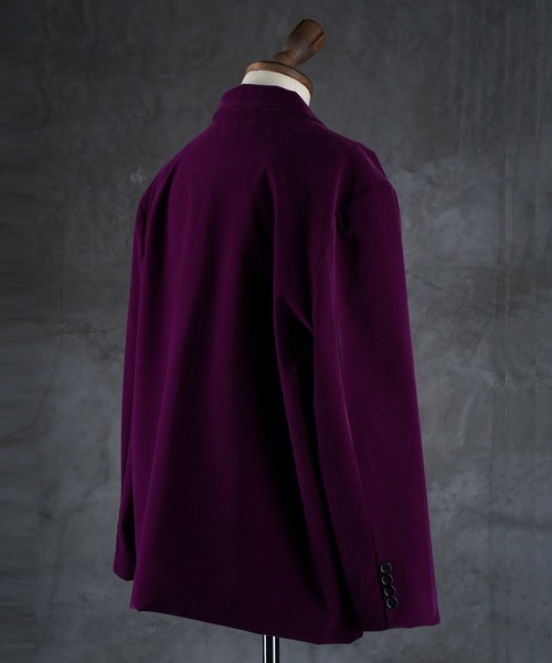 G.O.C（ジーオーシー）の「オーバーサイズベルベットテーラードJK（テーラードジャケット・メンズ・パープル/ブラック・MEDIUM/LARGE）」の15枚目の写真