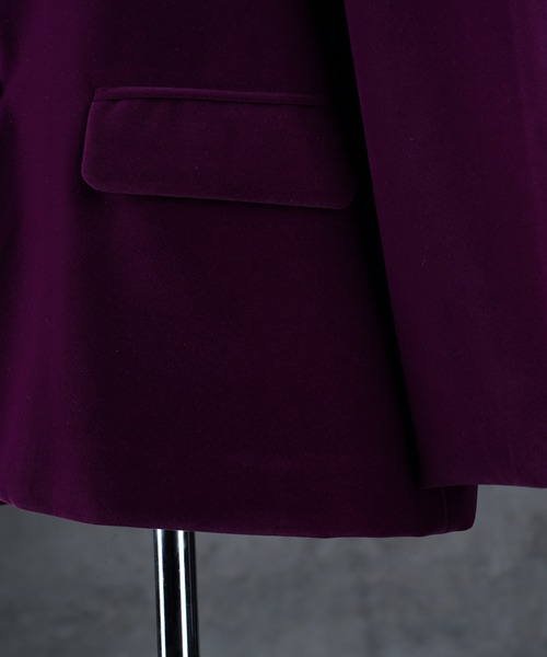 G.O.C（ジーオーシー）の「オーバーサイズベルベットテーラードJK（テーラードジャケット・メンズ・パープル/ブラック・MEDIUM/LARGE）」の6枚目の写真