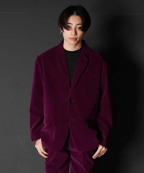 G.O.C（ジーオーシー）の「オーバーサイズベルベットテーラードJK（テーラードジャケット・メンズ・パープル/ブラック・MEDIUM/LARGE）」の13枚目の写真