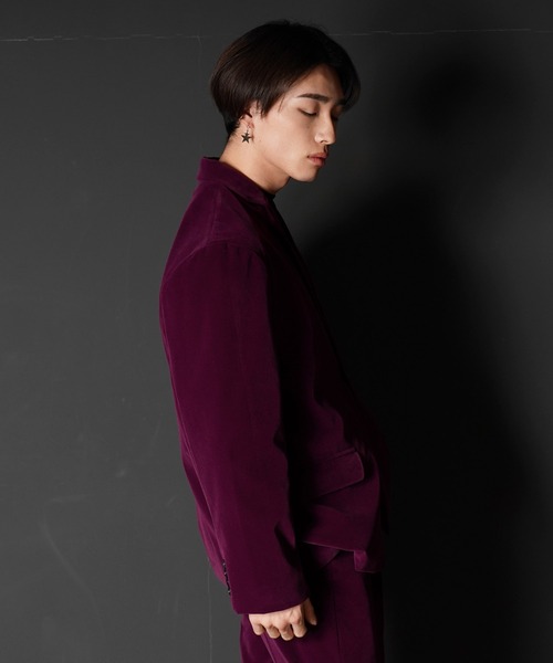 G.O.C（ジーオーシー）の「オーバーサイズベルベットテーラードJK（テーラードジャケット・メンズ・パープル/ブラック・MEDIUM/LARGE）」の9枚目の写真