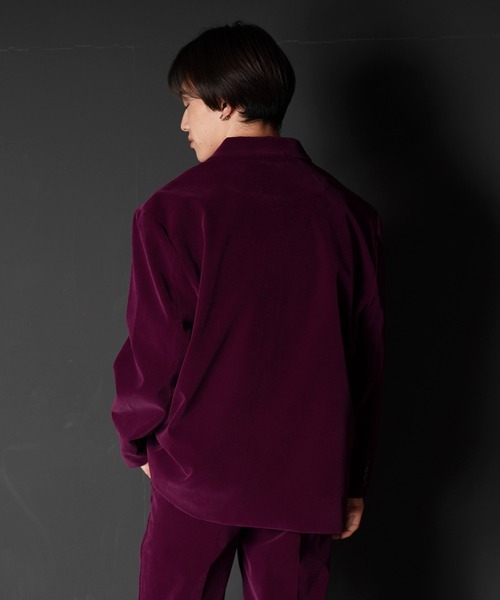 G.O.C（ジーオーシー）の「オーバーサイズベルベットテーラードJK（テーラードジャケット・メンズ・パープル/ブラック・MEDIUM/LARGE）」の16枚目の写真