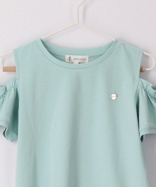 ROPE' PICNIC（ロペピクニック）の「【KIDS】肩あきフリルハーフスリーブTシャツ（Tシャツ/カットソー・キッズ・ホワイト/ライトグリーン/ラベンダー・110/120/130/140/150）」の5枚目の写真