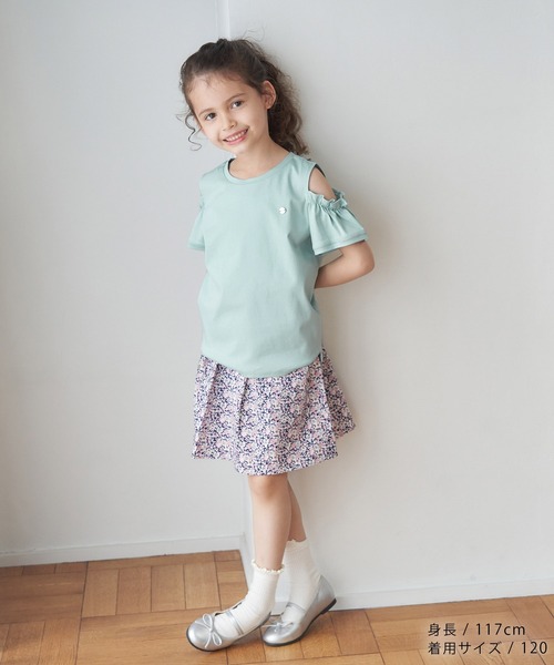 ROPE' PICNIC（ロペピクニック）の「【KIDS】肩あきフリルハーフスリーブTシャツ（Tシャツ/カットソー・キッズ・ホワイト/ライトグリーン/ラベンダー・110/120/130/140/150）」の16枚目の写真